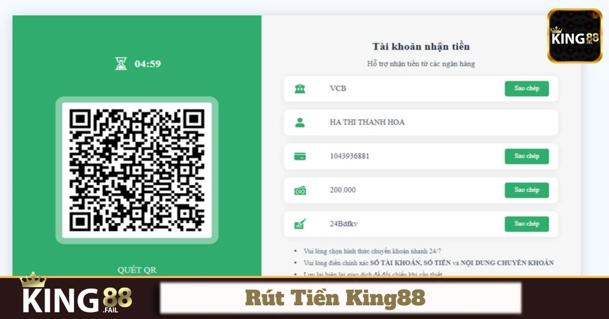 Các lỗi phổ biến khi rút tiền King88 và cách khắc phục hiệu quả